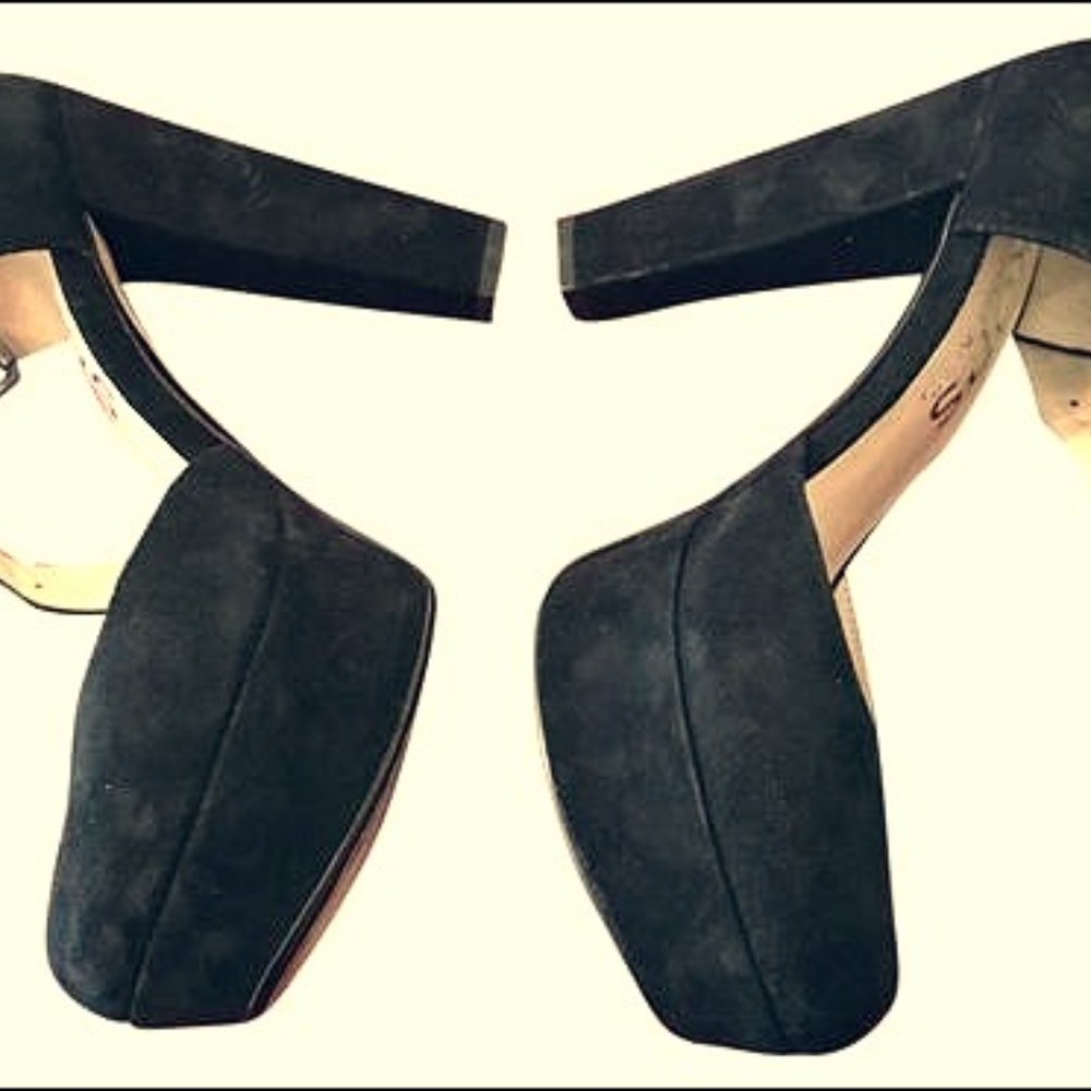 Michael Kors black suede platforms
